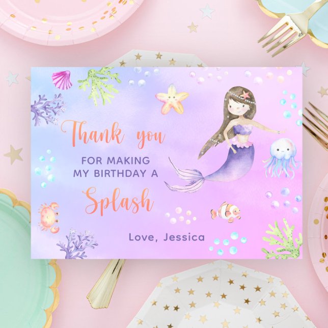 Mermaid Birthday Party Under The Sea the Thank you (Creator Uploaded)