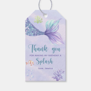 Mermaid Birthday Party Under The Sea the Thank you Gift Tags