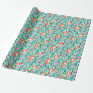 Mermaid Birthday Pool Beach Party Wrapping Paper
