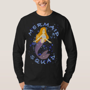 Mermaid Birthday Squad Party Girls Boys Brother Si T-Shirt
