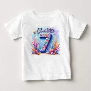Mermaid Birthday T-Shirt – Personalised Name & Age