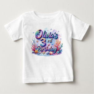 Mermaid Birthday T-Shirt – Personalised Name & Age