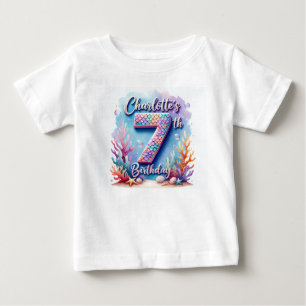 Mermaid Birthday T-Shirt – Personalised Name & Age