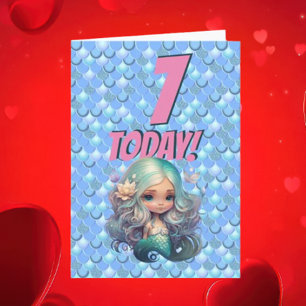 Mermaid Birthday Today Card