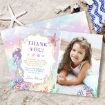 Mermaid Birthday Under The Sea Thank You Card<br><div class="desc">Mermaid Birthday Under The Sea Thank You Card</div>