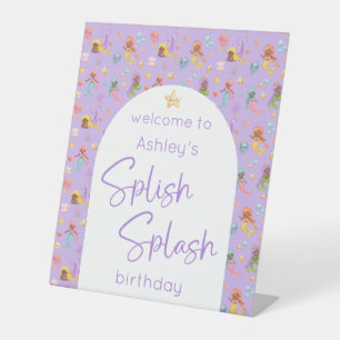 Mermaid Birthday Welcome Pedestal Sign