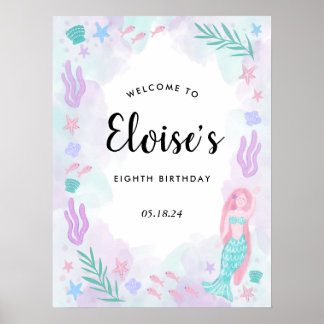 Mermaid Birthday Welcome Poster