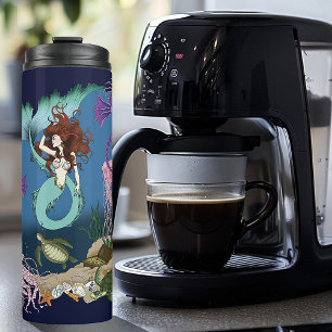 Mermaid Blue Fantasy Friends Thermal Tumbler