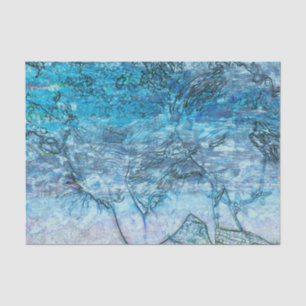 Mermaid Blue Nautical Ocean Waves Decoupage Tissue Paper