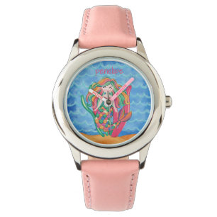 Mermaid Blue Ocean Girls Cute Under The Sea Custom Watch