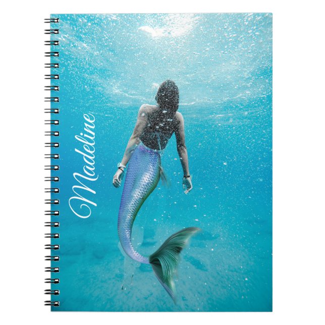 Mermaid Blue Ocean Summer Modern Chic Notebook (Front)