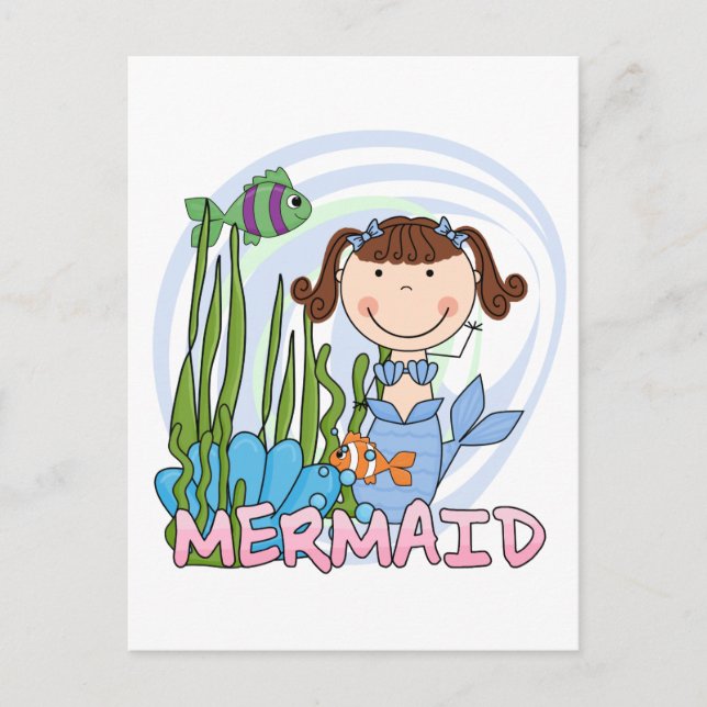 Mermaid - Brunette Tshirts and Gifts Postcard (Front)
