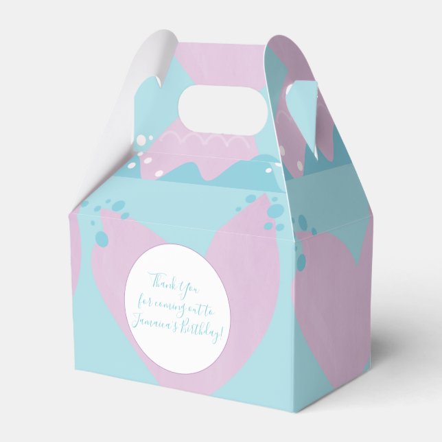Mermaid Bubbles Purple and Blue Ocean Party Favour Box (Front Side)