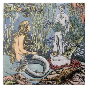 Mermaid by Ivan Bilibin Ceramic Tile
