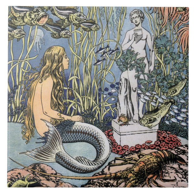 Mermaid by Ivan Bilibin Ceramic Tile (Front)