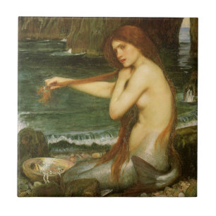 Mermaid by John William Waterhouse Ceramic Tile