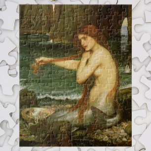 Mermaid by JW Waterhouse, Victorian Mythology Art Jigsaw Puzzle