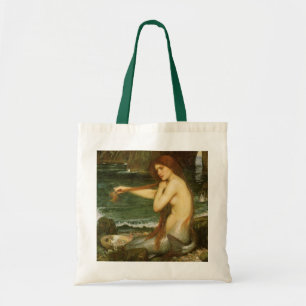 Mermaid by JW Waterhouse, Victorian Mythology Art Tote Bag