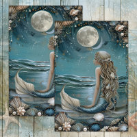 MERMAID BY MOONLIGHT DECOUPAGE TISSUE PAPER