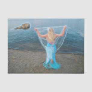 Mermaid By The Sea Blue Nautical Fantasy Tissue Paper