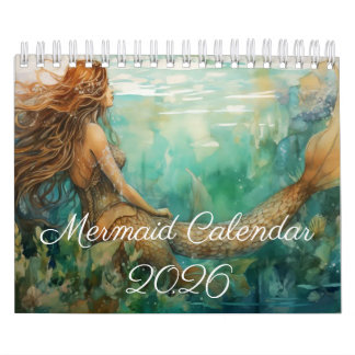 Mermaid Calendar, 2025 Calendar, Mermaid Calendar