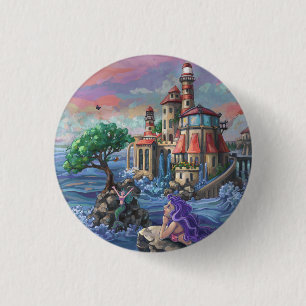 Mermaid Castle 3 Cm Round Badge