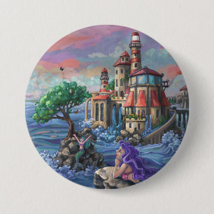 Mermaid Castle 7.5 Cm Round Badge