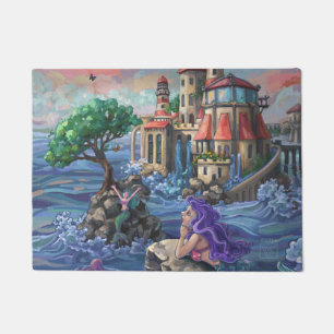 Mermaid Castle Art Doormat