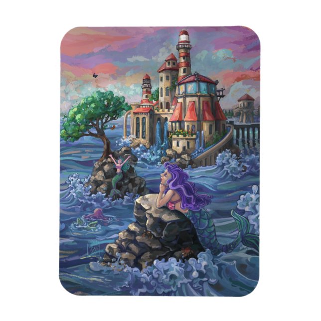 Mermaid Castle Magnet (Vertical)