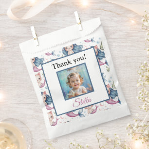 Mermaid Cat Birthday Thank You Photo Favour Bag