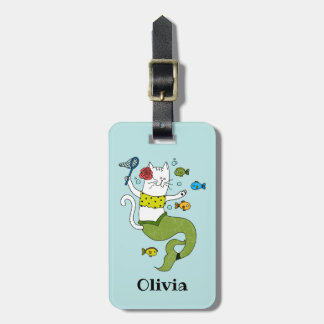 Mermaid Cat Customised Luggage Tag