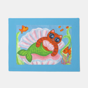 Mermaid Cat Doormat Rug 