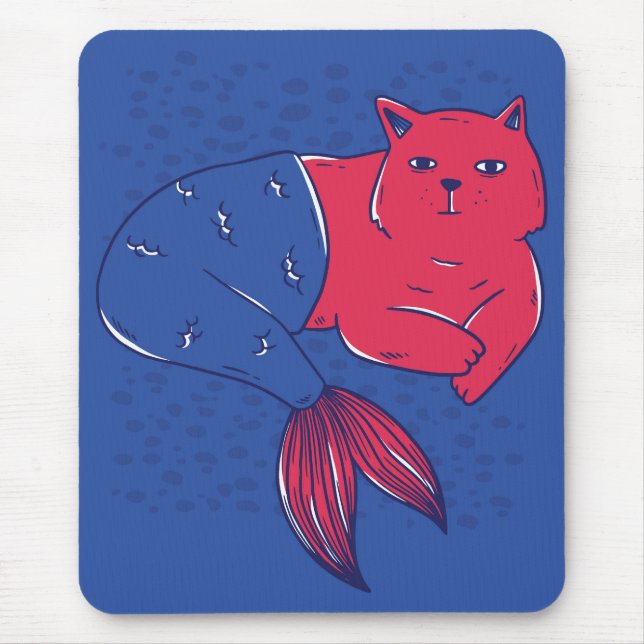 Mermaid Cat Mouse Pad (Front)