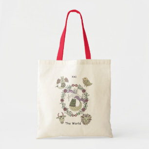 Mermaid cat Tarot the World Tote Bag