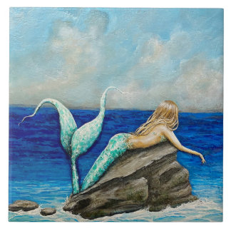 mermaid ceramic decorative art tile