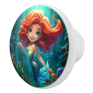 Mermaid  ceramic knob