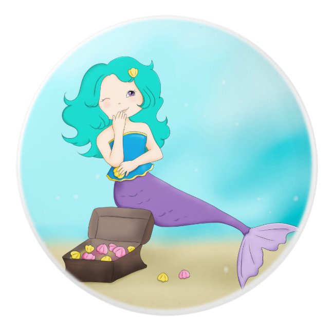 Mermaid Ceramic Knob (Front)