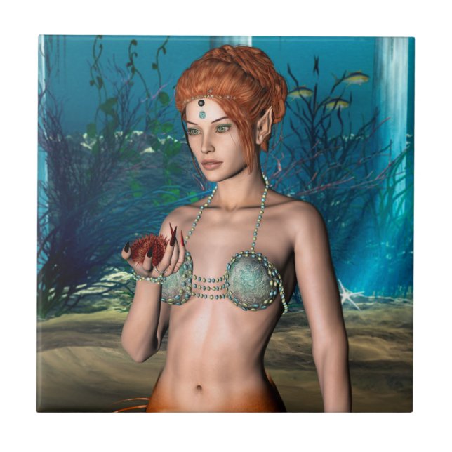 Mermaid Ceramic Tile (Front)