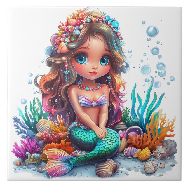 Mermaid Ceramic Tile (Front)