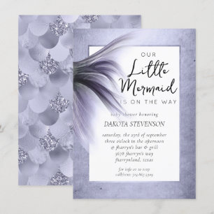 Mermaid Chic   Dusty Lavender Purple Baby Shower Invitation