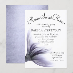 Mermaid Chic Dusty Lavender Purple Housewarming Invitation