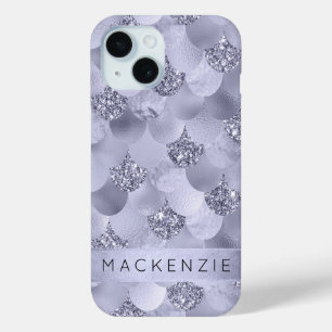 Mermaid Chic Scales   Dusty Lavender Purple Custom iPhone 15 Case
