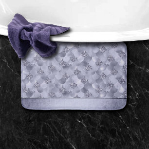 Mermaid Chic Scales Dusty Lavender Purple Lustre Bath Mat