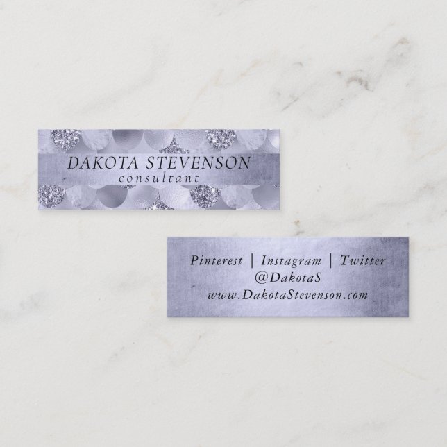 Mermaid Chic Scales | Dusty Purple Lustre Branding Mini Business Card (Front/Back)