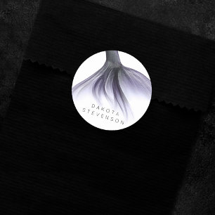 Mermaid Chic Tail Dusty Lavender Purple Custom Classic Round Sticker