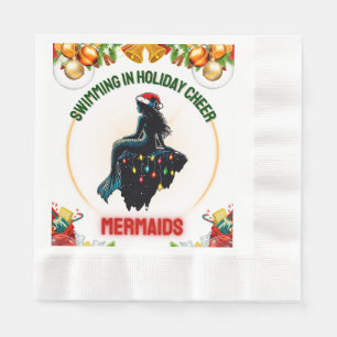 Mermaid Christmas Hat Xmas Napkin