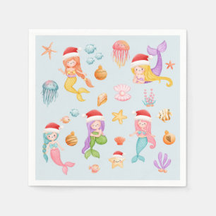 Mermaid Christmas Napkin