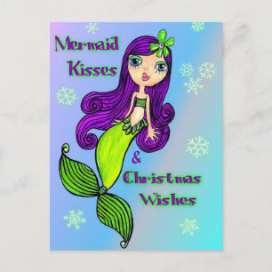 Mermaid Christmas Postcard