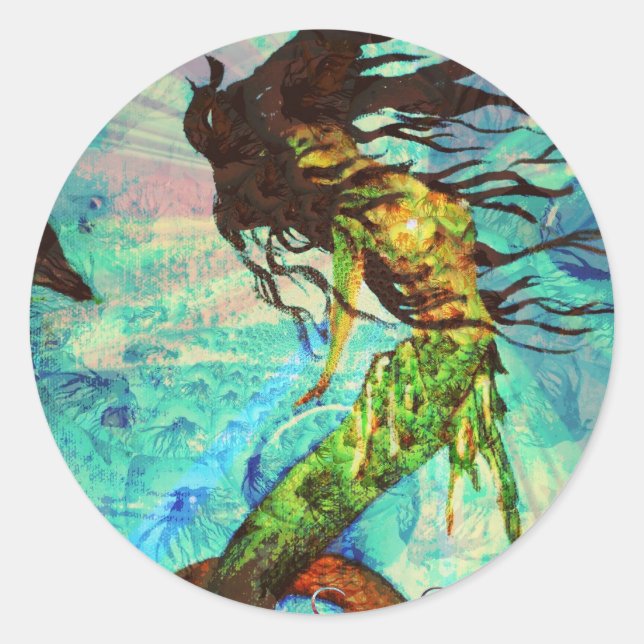 Mermaid Classic Round Sticker (Front)