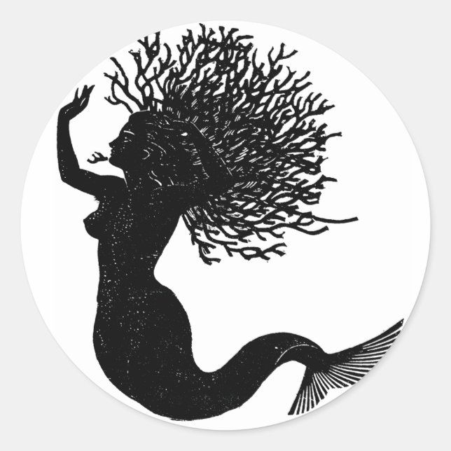 Mermaid Classic Round Sticker (Front)